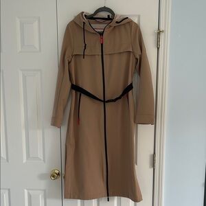 Hunter Tan Full Length Hooded Jacket